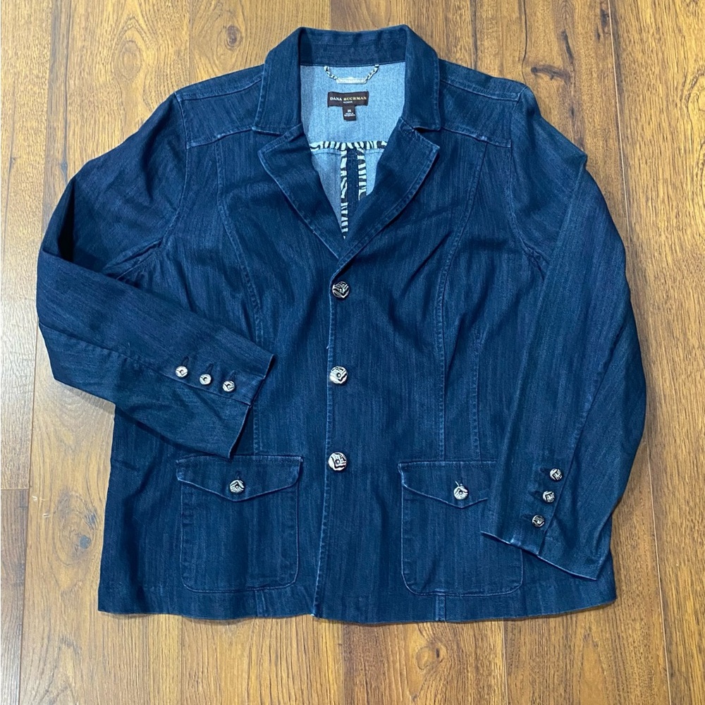 Dana Buchman Women’s Tailored Dark Denim Blazer/Jacket 2X - Picture 4 of 12